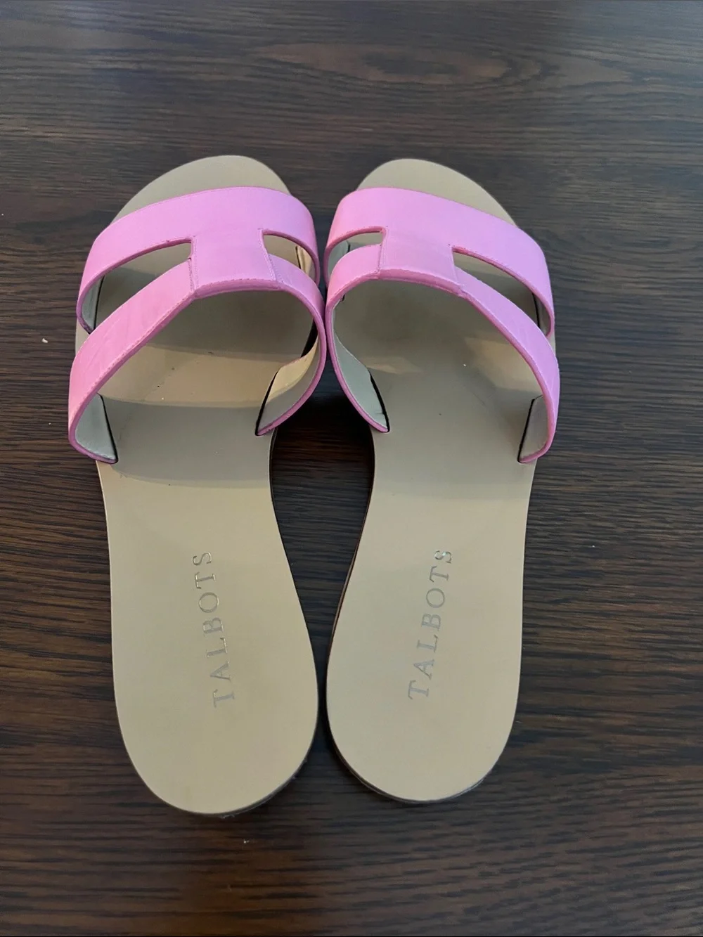 Talbots Pink Leather Slide Sandals